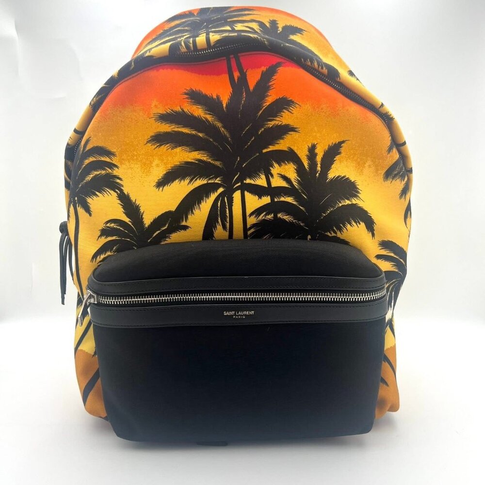 Brand New Saint Laurent Hunting Palm Tree Sunset Nylon Backpack
